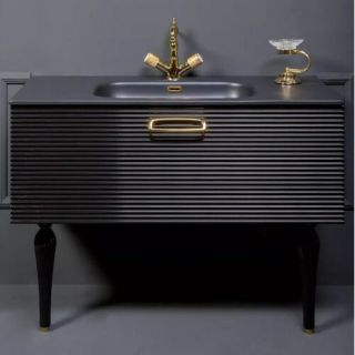 Тумба под раковину Armadi Art Vallessi Avangarde Linea 100см чёрный/хром 842-100-BCR